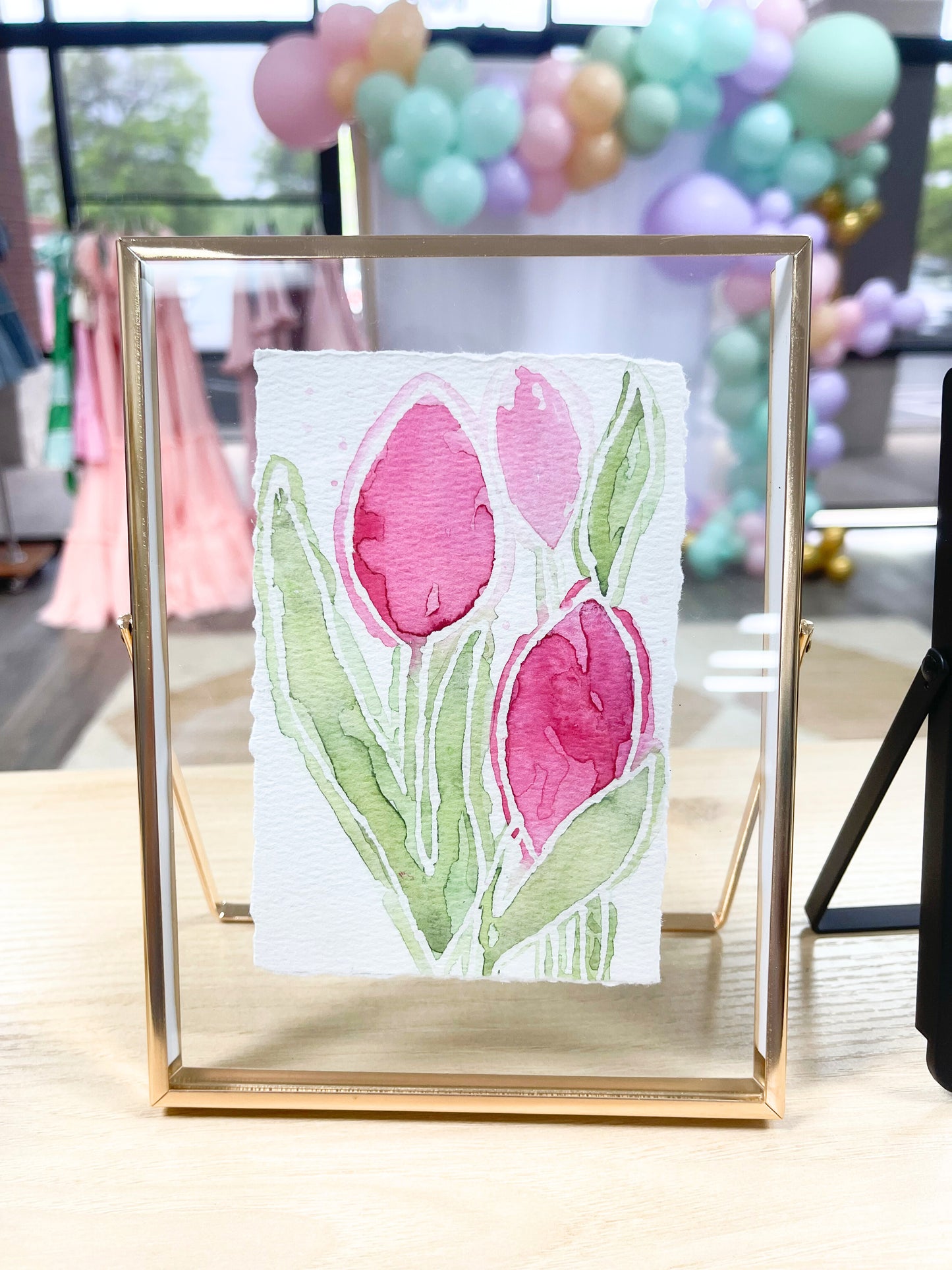 Watercolor Tulip Print on Canvas Paper