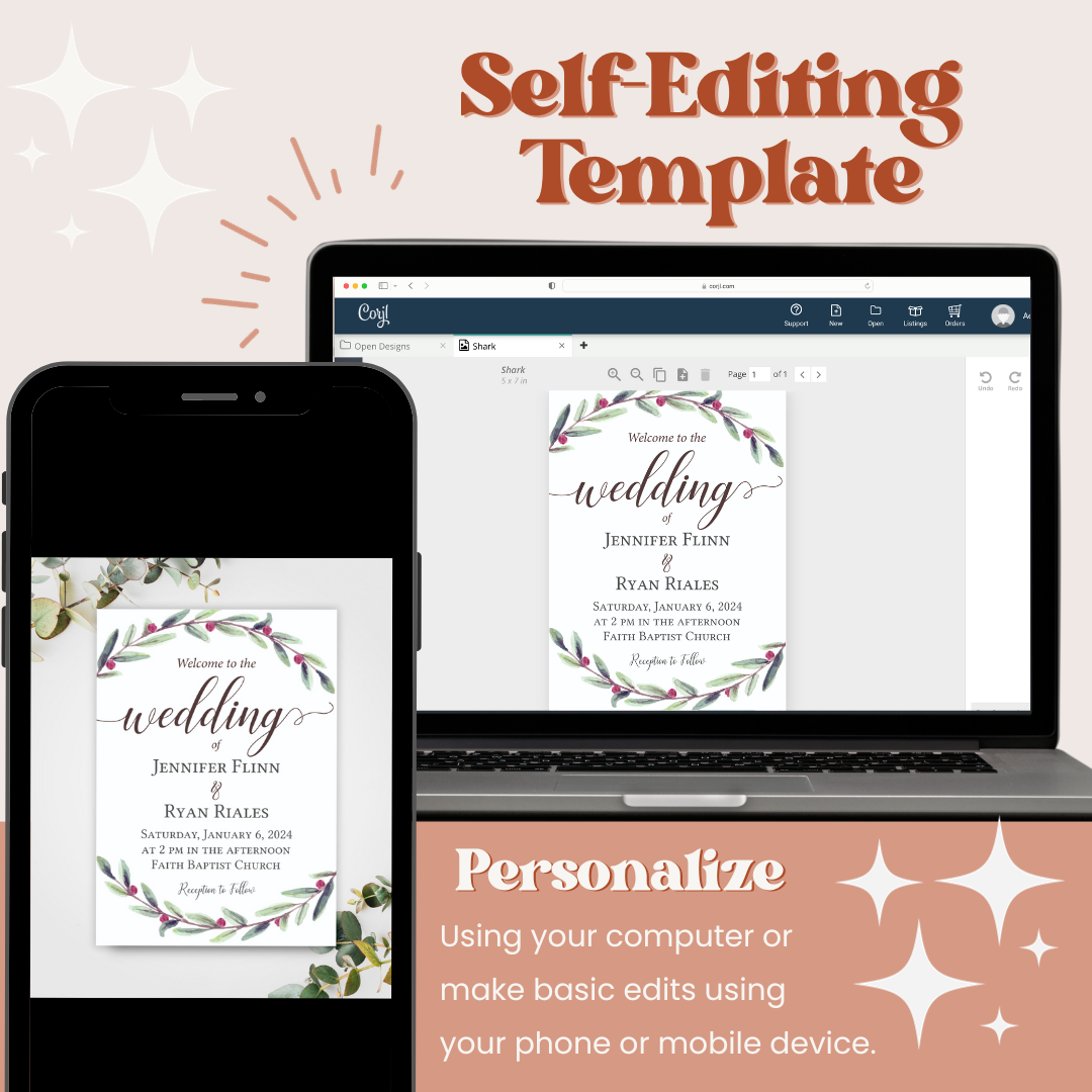 Wreath Wedding Invitation