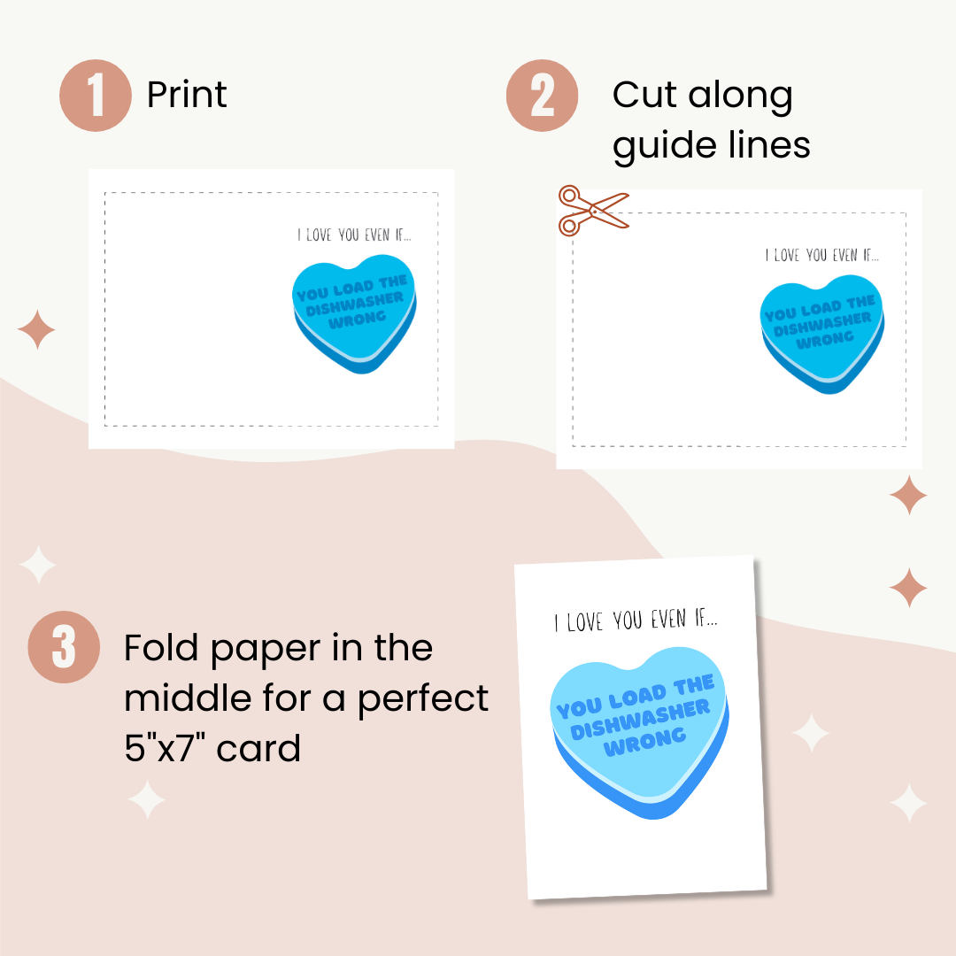 Dishwasher Love Printable - Instant Digital Download