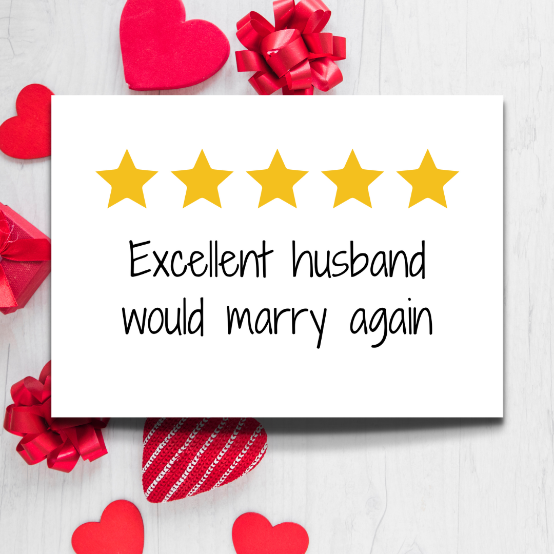 Excellent Husband Printable - Instant Digital Download