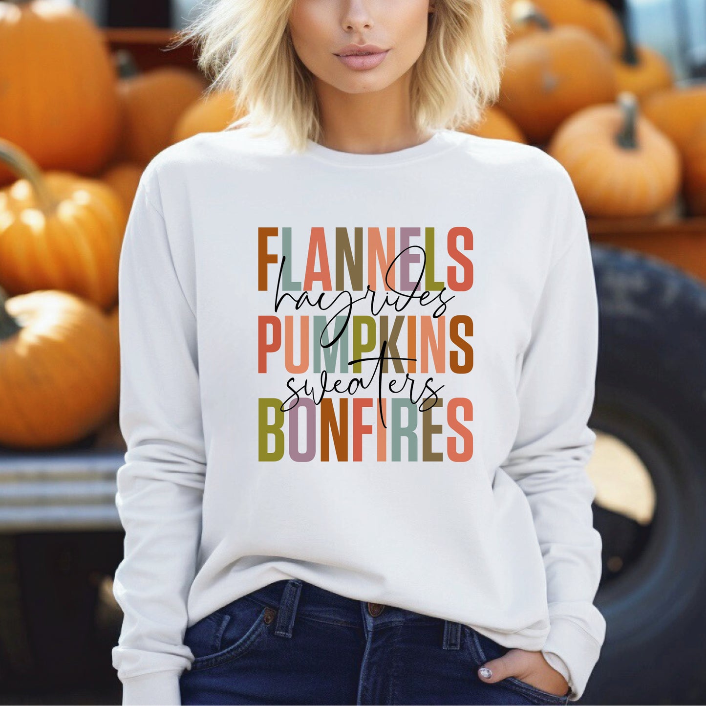 Flannels Pumpkins Bonfires Sweatshirt