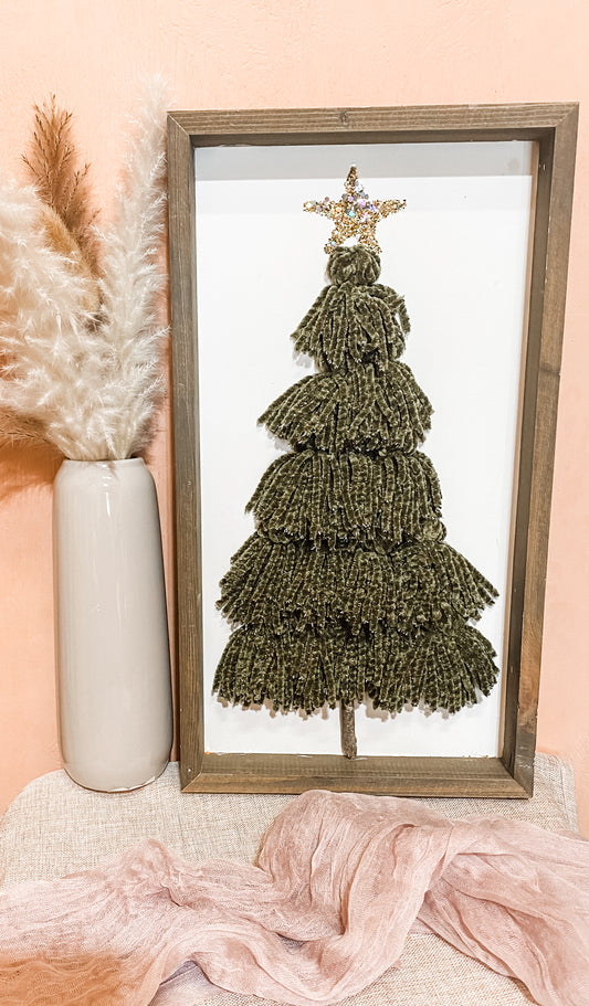 Tassel Christmas Tree Sign