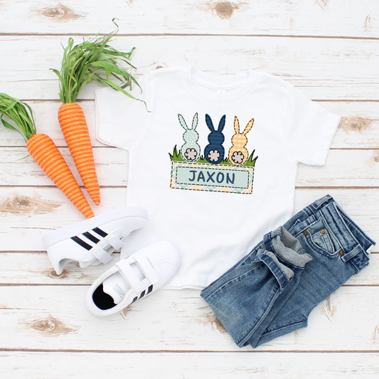 Kids Custom Boys Name Bunny Tee