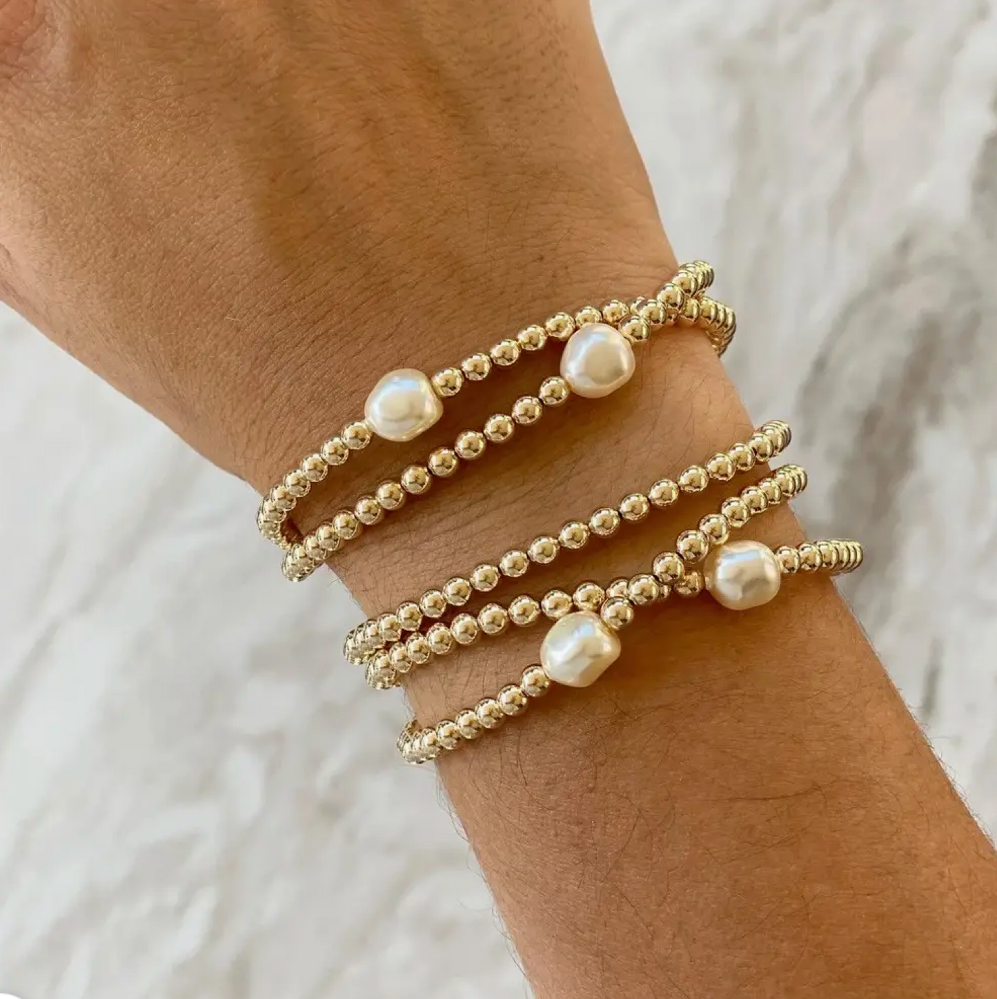 Gold Pearl Bracelet