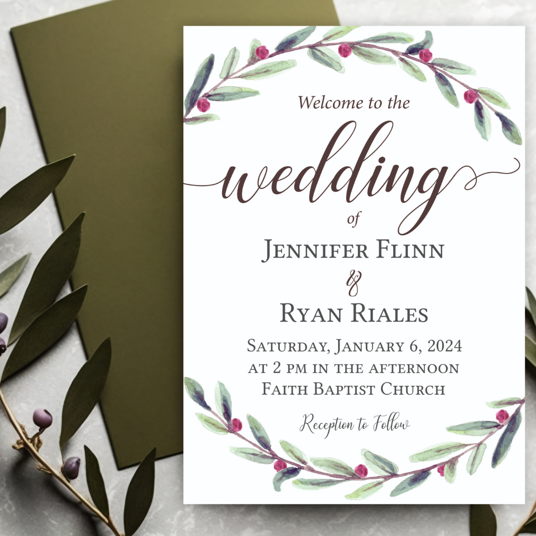 Wreath Wedding Invitation