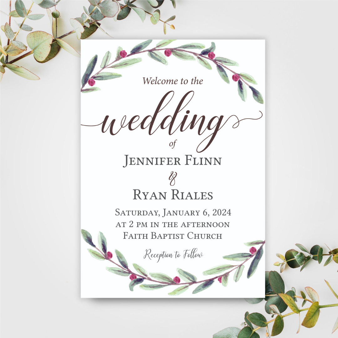 Wreath Wedding Invitation